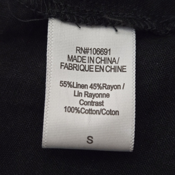 YF&B Maxi Black Dress Small Crochet Details Linen Caftan NWT Emo Whimsical Fairy - Picture 15 of 16